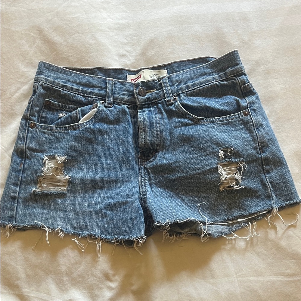 Levi's Distressed Blue Jean Shorts